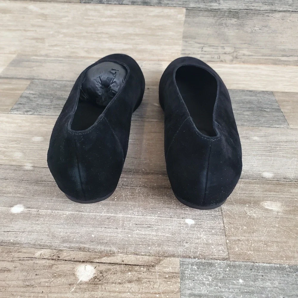 Eileen Fisher UNA 2‎ Womens Flats Sz 7.5 M Comfort Black Suede Slip-On Shoes
